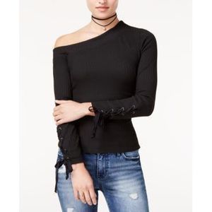 The Edit by Seventeen Juniors Black Ribbed T-Shirt XL